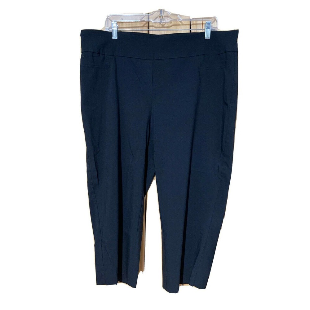 Zac & Rachel Woman Black Capri Pants Size 18W (A38)